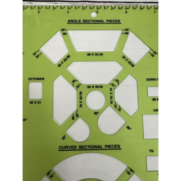 Berol Rapidesign Interior Design Living and Dining Room R-718 Template - Picture 3 of 7